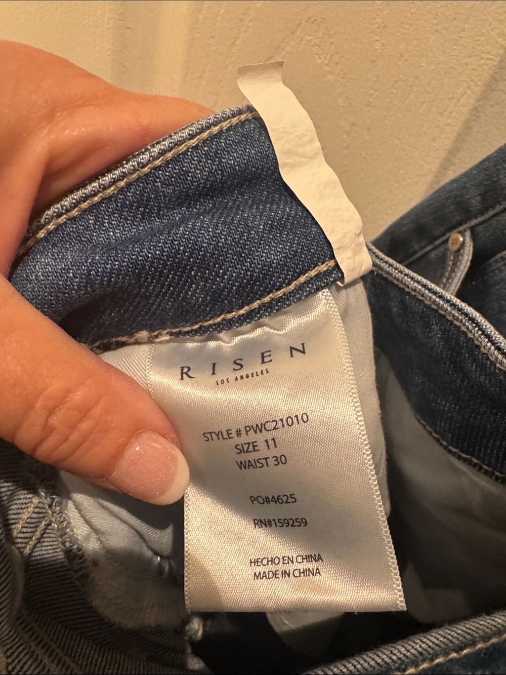 Risen LA wide-Leg Embroidered Jeans in Medium Blue — with Tummy Control - Picture 7 of 9